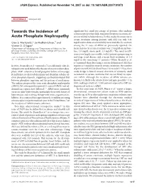 Towards the Incidence of Acute Phosphate Nephropathy