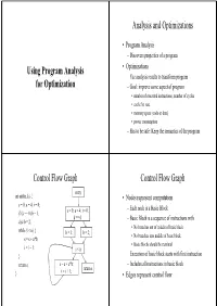 Using Program Analysis for Optimization