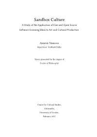A Study of the Application of Free and Open Source Software Licensing Ideas to Art and Cultural Production