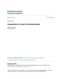 Categorization of Vocal Fry in Running Speech