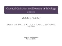 Contact Mechanics and Elements of Tribology 5Pt Foreword