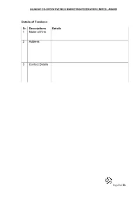 Details of Tenderer
