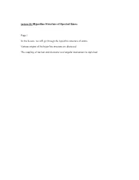 Lecture 21: Hyperfine Structure of Spectral Lines