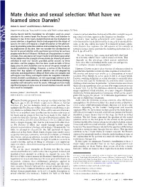 Mate Choice and Sexual Selection: What Have We Learned Since Darwin?
