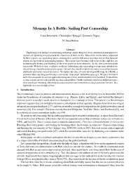 Message in a Bottle: Sailing Past Censorship