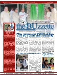 Pnoy Inaugurates BUCM Building, Calls BU a World Class University