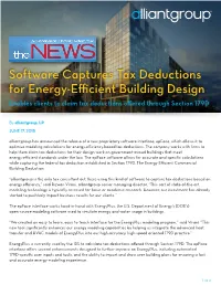 Software Captures Tax Deductions for Energy-Efficient Building Design