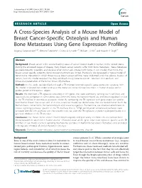 A Cross-Species Analysis of a Mouse Model of Breast Cancer-Specific