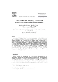Phonon Spectrum and Group Velocities in Aln/Gan/Aln and Related Heterostructures