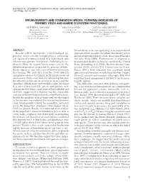 Species Diversity and Foundation Species: Potential Indicators of Fisheries Yields and Marine Ecosystem Functioning Matthew E