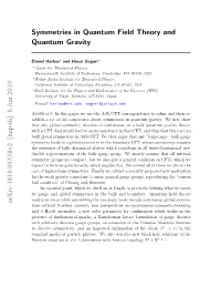 Symmetries in Quantum Field Theory and Quantum Gravity