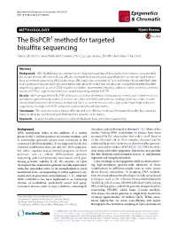 The Bispcr2 Method for Targeted Bisulfite Sequencing Diana L Bernstein, Vasumathi Kameswaran, John E Le Lay, Karyn L Sheaffer and Klaus H Kaestner*