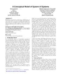A Conceptual Model of System of Systems