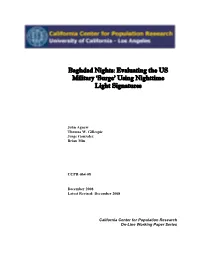 Evaluating the US Military 'Surge' Using Nighttime Light Signatures