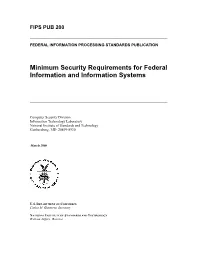 Minimum Security Requirements for Federal Information and Information Systems