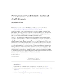 Portmantonality and Babbi�’S Poetics of Double Entendre *