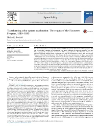 The Origins of the Discovery Program, 1989-1993