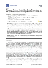 Titanium Dioxide-Coated Zinc Oxide Nanorods As an Efficient