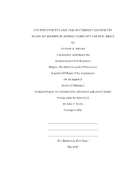 Utilizing Content Analysis on Theknot.Com to Study An