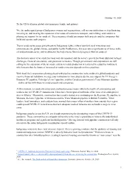 1 October 19, 2020 to the Ceos of Major Global Asset Managers