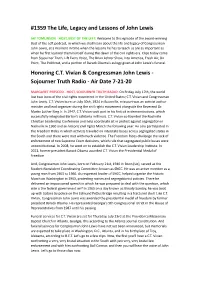 1359 the Life, Legacy and Lessons of John Lewis