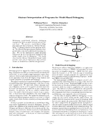 Abstract Interpretation of Programs for Model-Based Debugging