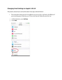 Changing Email Settings on Apple's Ios 10