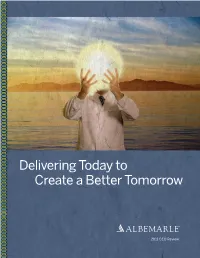 Delivering Today to Create a Better Tomorrow