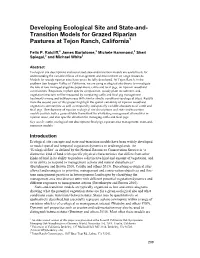 Developing Ecological Site and State-And-Transition Models For