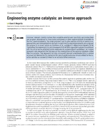 Engineering Enzyme Catalysis: an Inverse Approach