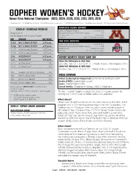 Gopher Women's Hockey
