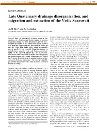 Late Quaternary Drainage Disorganization, and Migration and Extinction of the Vedic Saraswati
