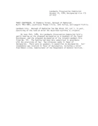Tweed Courthouse, and the Proposed Designation of the Related Landmark Site (Item No