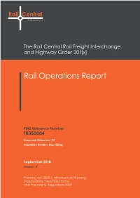 Rail Operations Report
