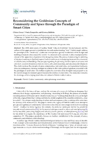 Reconsidering the Geddesian Concepts of Community and Space Through the Paradigm of Smart Cities