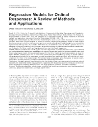Regression Models for Ordinal Responses: a Review of Methods and Applications