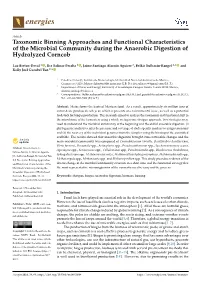 Taxonomic Binning Approaches and Functional Characteristics of the Microbial Community During the Anaerobic Digestion of Hydrolyzed Corncob