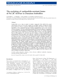 The Evolution of Cardenolide‐Resistant Forms of Na+,K+‐Atpase