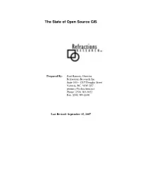The State of Open Source GIS