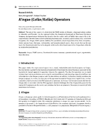 A'ingae (Cofán/Kofán) Operators