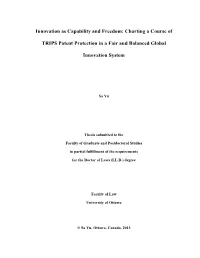 Charting a Course of TRIPS Patent Protection in a Fair and Balanced