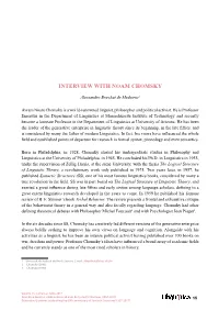 Interview with Noam Chomsky