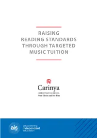 Raising Reading Standards Through Targeted Music Tuition Raising Reading Standards Through Targeted Music Tuition