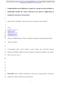 Standardization and Validation of a Panel of Cross-Species Microsatellites To