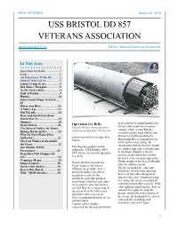 USS BRISTOL DD 857 VETERANS ASSOCIATION Ussbristoldd857.Org Editor: Edwardclynch1@Verizon.Net