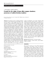 A Model for the Origin of Large Silicic Magma Chambers: Precursors of Caldera-Forming Eruptions