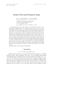 Absolute Pitch and Its Frequency Range
