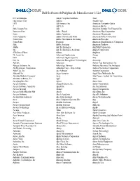 Dell Software & Peripherals Manufacturer's List