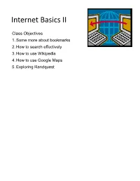 Internet Basics II