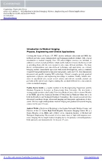 Introduction to Medical Imaging Physics, Engineering and Clinical Applications